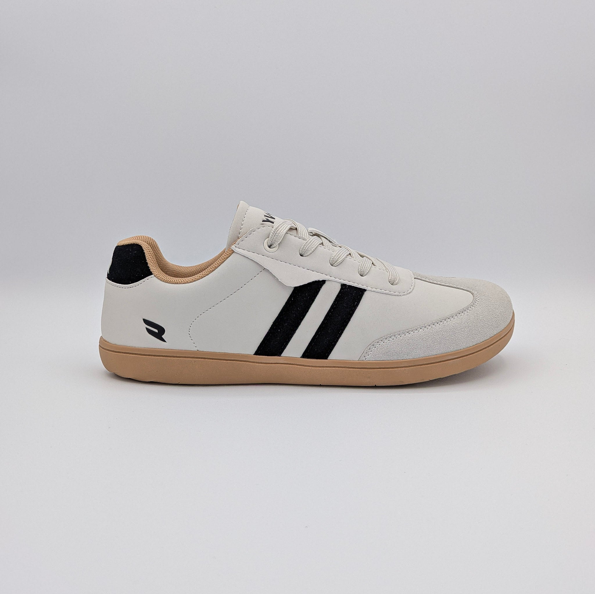 RYVYN ARC minimalist footwear in Off White Black side view