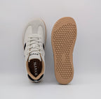RYVYN ARC minimalist footwear in Off White Black top and outsole view