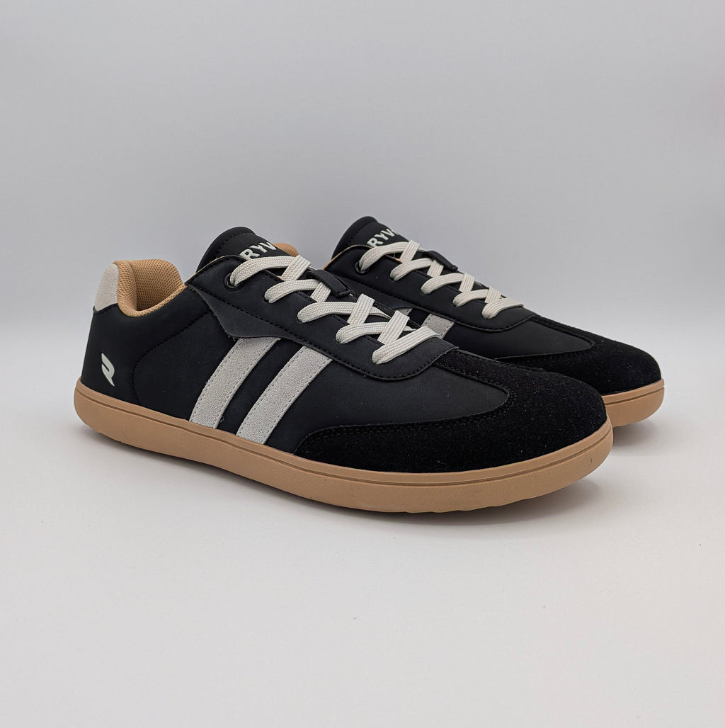 RYVYN INK minimalist footwear in Black Off White pair view