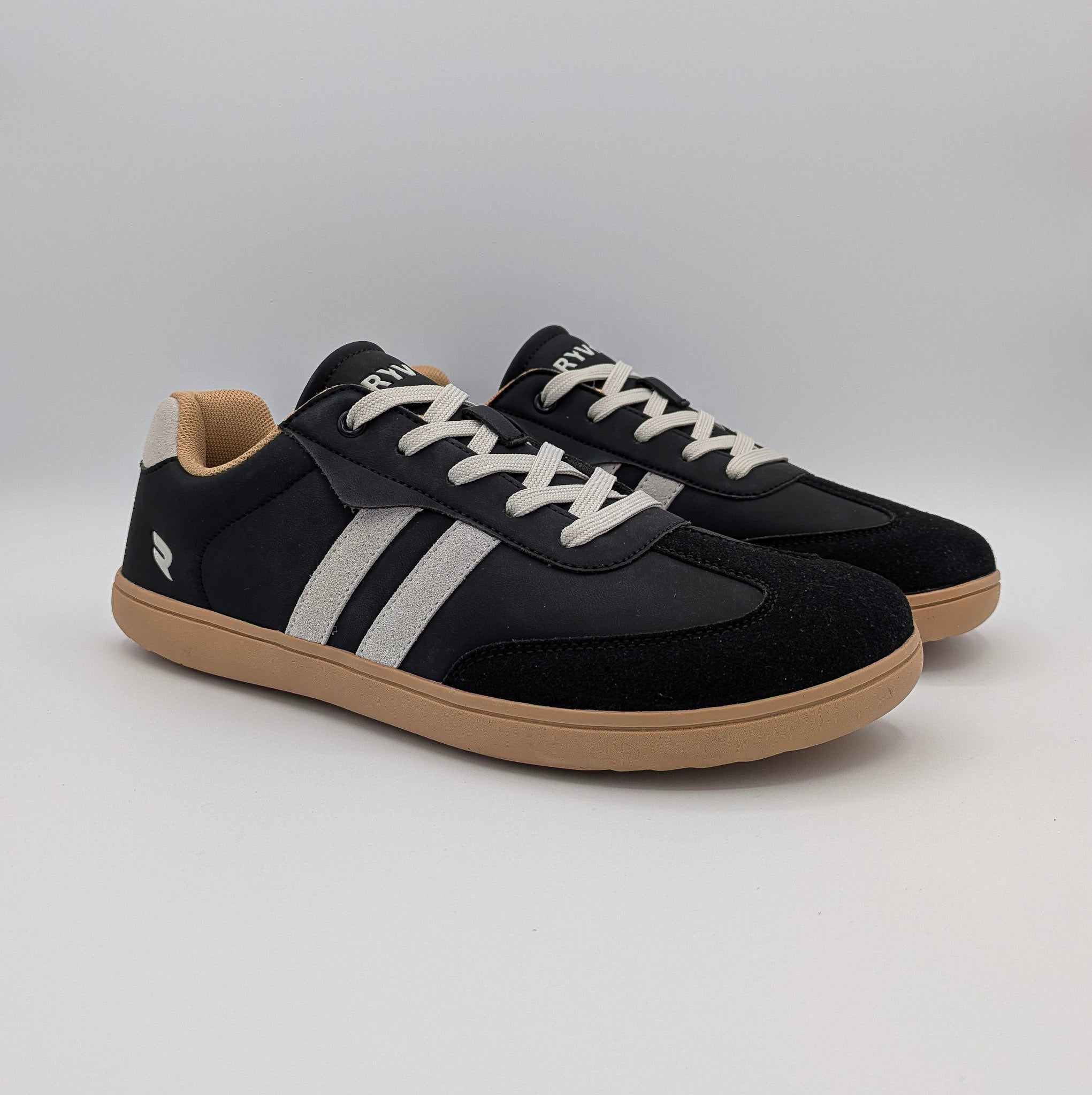 RYVYN INK minimalist footwear in Black Off White pair view