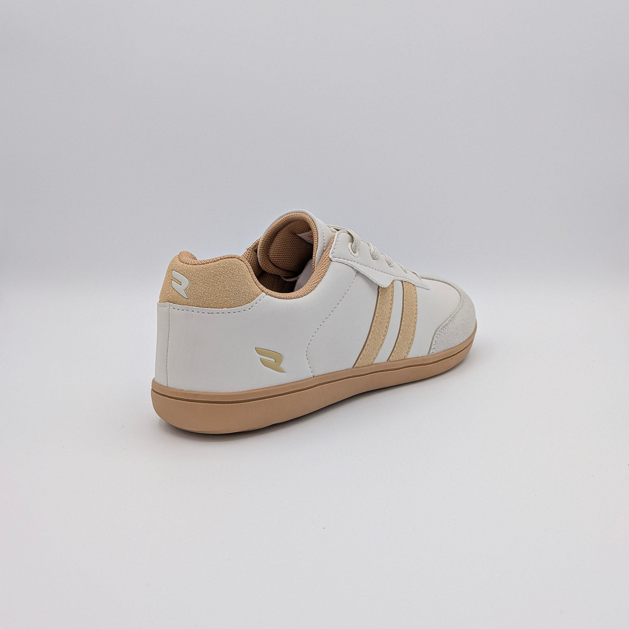 RYVYN SOL minimalist footwear in Off White Beige heel angled view