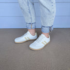RYVYN SOL minimalist footwear in Off White Beige worn lifestyle view