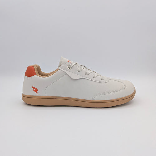 RYVYN VUE minimalist footwear in Off White Burnt Orange side view
